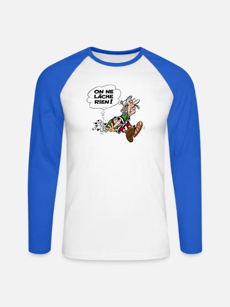 Asterix & Obelix Wir lassen nicht locker! - Unisex Baseballshirt langarm - Weiß/Royalblau