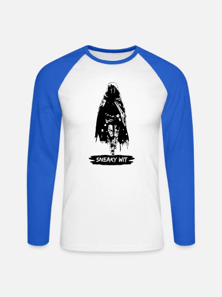Witziger Hinterhalt - Unisex Baseballshirt langarm - Weiß/Royalblau