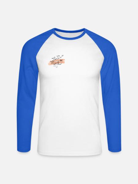 flower - Unisex Baseballshirt langarm - Weiß/Royalblau