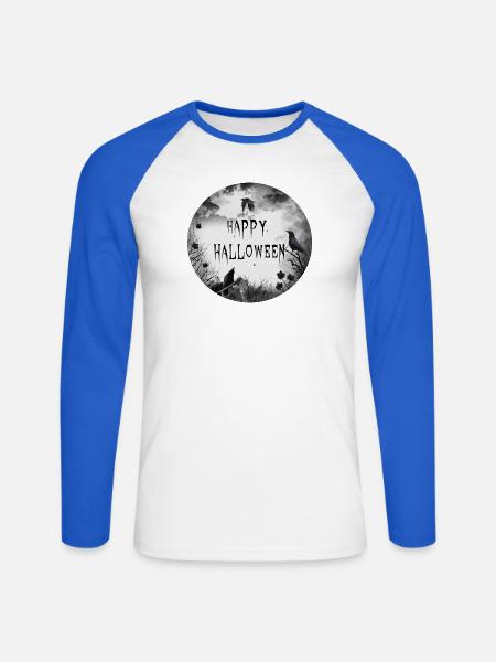 Halloween - Happy Halloween crows - Unisex Baseballshirt langarm - Weiß/Royalblau