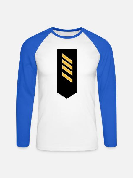 Schulterklappe Marine Stabsgefreiter - Unisex Baseballshirt langarm - Weiß/Royalblau