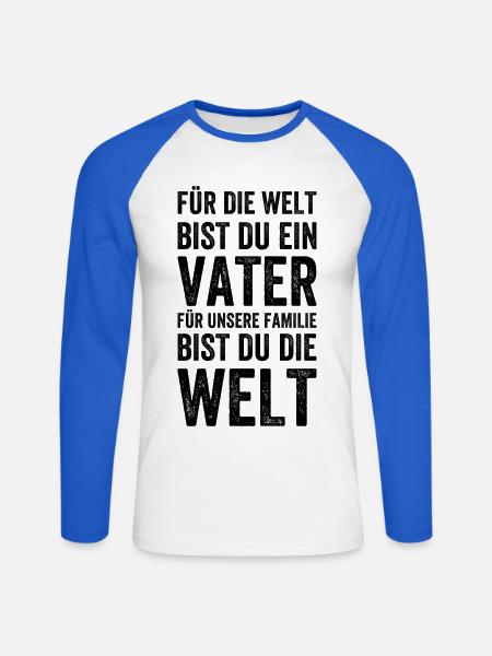 Bester Vater - Unisex Baseballshirt langarm - Weiß/Royalblau