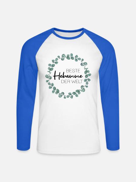 Beste Hebamme der Welt - Unisex Baseballshirt langarm - Weiß/Royalblau