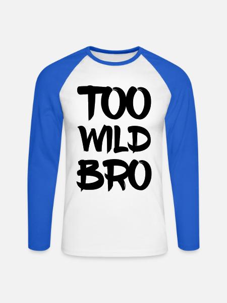 Too Wild Bro - Unisex Baseballshirt langarm - Weiß/Royalblau