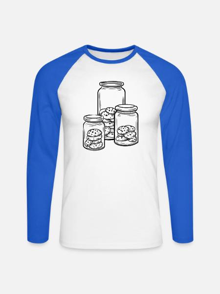 kekse - Unisex Baseballshirt langarm - Weiß/Royalblau
