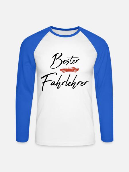 Bester Fahrlehrer - Unisex Baseballshirt langarm - Weiß/Royalblau