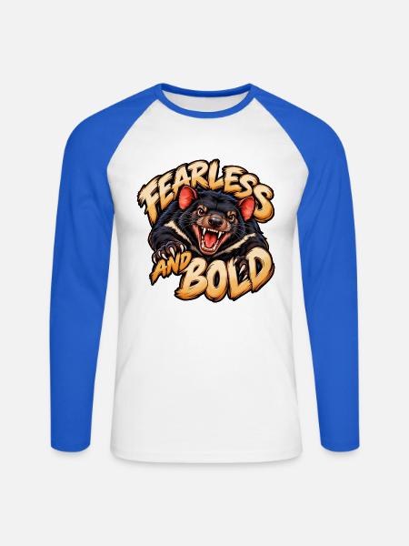 Wolverine - Unisex Baseballshirt langarm - Weiß/Royalblau