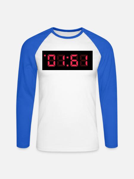 01:61 - TIME BLOCK - Unisex Baseballshirt langarm - Weiß/Royalblau
