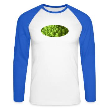 Romanesco-Brokkoli - Unisex Baseballshirt langarm - Weiß/Royalblau - Vorne - Nik (191cm)