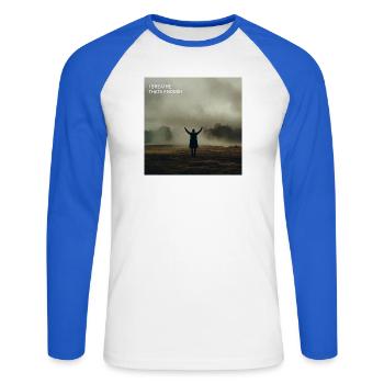 Ich atme. Das reicht. - Unisex Baseballshirt langarm - Weiß/Royalblau - Vorne - Nik (191cm)