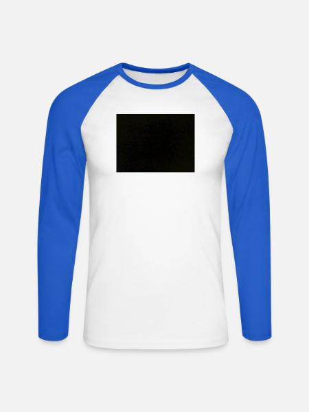 Schwarze Nacht Monochrom Layout - Unisex Baseballshirt langarm - Weiß/Royalblau