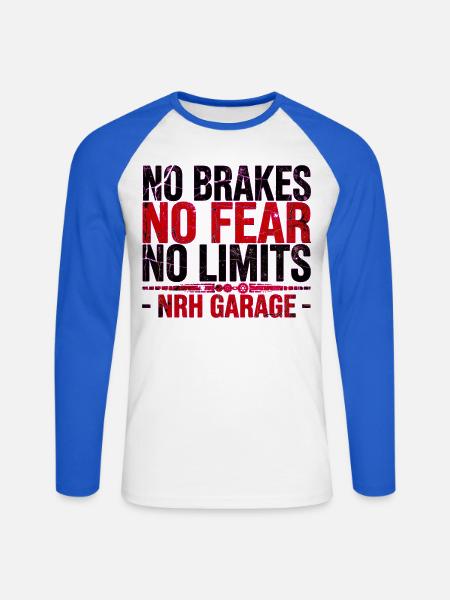NRH Garage ohne Bremsen - Unisex Baseballshirt langarm - Weiß/Royalblau