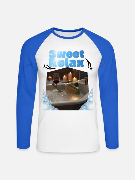 Sweet_Relax_-4500_x_5400_px- - Unisex Baseballshirt langarm - Weiß/Royalblau