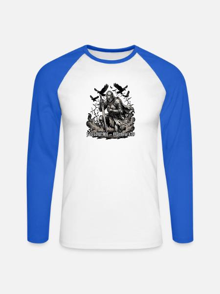 Ritter Schwur Bibel - Unisex Baseballshirt langarm - Weiß/Royalblau