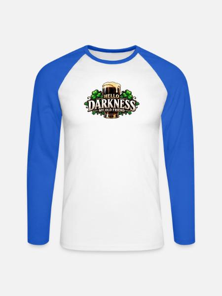 Dunkles Freund Bier Kleeblatt - Unisex Baseballshirt langarm - Weiß/Royalblau