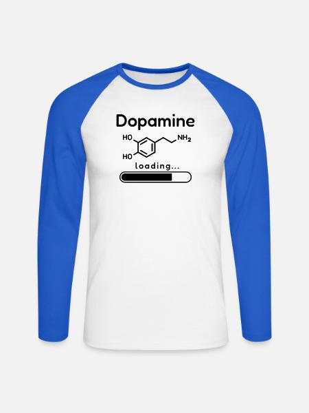 Design der Dopamin-Lademolekülchemie - Unisex Baseballshirt langarm - Weiß/Royalblau