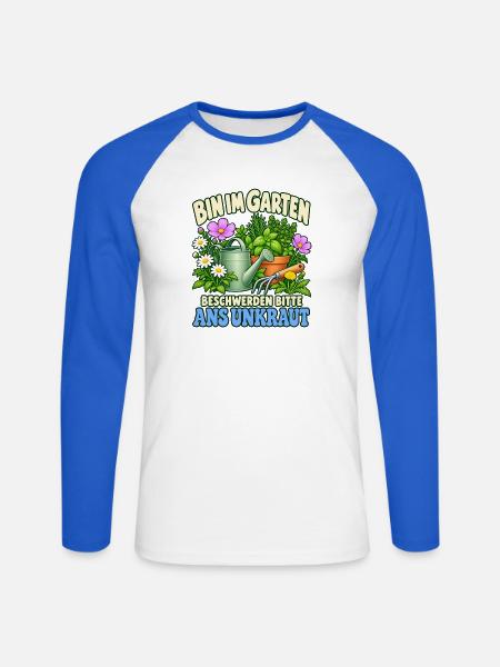 Gärtnerin Geschenkidee Botanik Pflanzenfreunde - Unisex Baseballshirt langarm - Weiß/Royalblau