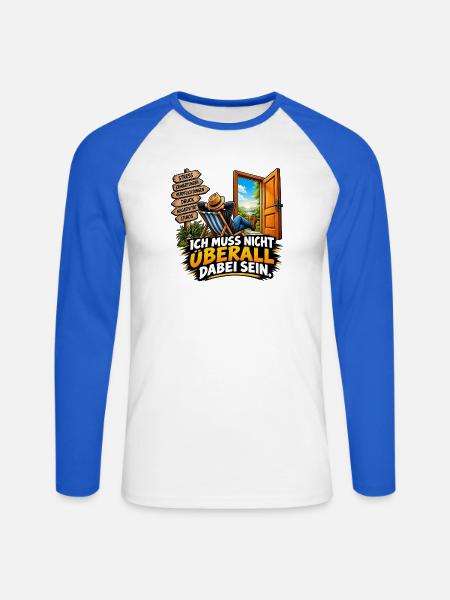 RUHE IST KEIN VERHANDLUNGSANGEBOT - Unisex Baseballshirt langarm - Weiß/Royalblau