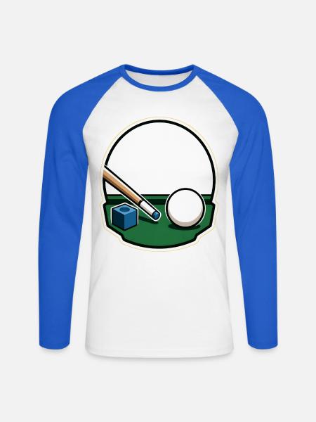 CUE CHALK READY - Unisex Baseballshirt langarm - Weiß/Royalblau