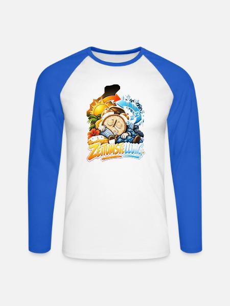 Zeitumstellung Schlafmodus - Unisex Baseballshirt langarm - Weiß/Royalblau