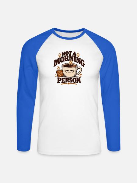 Kein Morgenmensch-Kaffee - Unisex Baseballshirt langarm - Weiß/Royalblau
