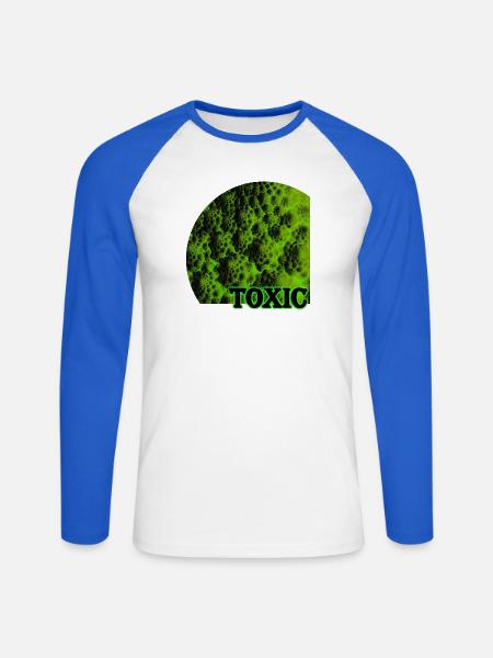 Toxisches, dunkles Romanesco - Unisex Baseballshirt langarm - Weiß/Royalblau
