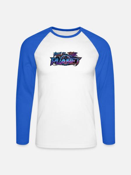Rule_the_Planet - Unisex Baseballshirt langarm - Weiß/Royalblau