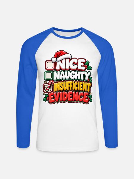 Nett Frech Beweislos Weihnacht - Unisex Baseballshirt langarm - Weiß/Royalblau