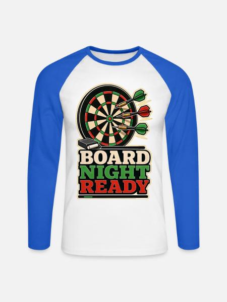 BOARD NIGHT READY - Unisex Baseballshirt langarm - Weiß/Royalblau