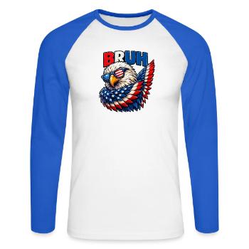 American Flag Bruh Dabbing Eagle Men Boys - Unisex Baseballshirt langarm - Weiß/Royalblau - Vorne - Nik (191cm)