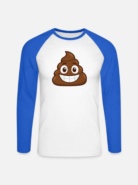 Fröhlicher Stuhlgang - Unisex Baseballshirt langarm - Weiß/Royalblau