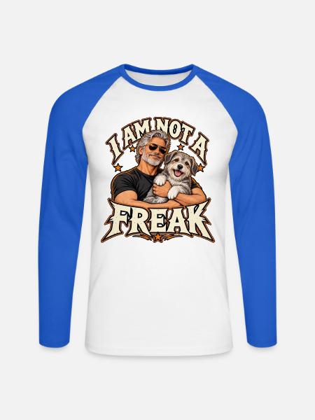 Ich bin kein Freak - Unisex Baseballshirt langarm - Weiß/Royalblau