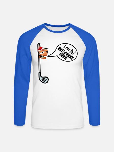 Weihnachten Golfschläger Weihnachtsstress - Unisex Baseballshirt langarm - Weiß/Royalblau