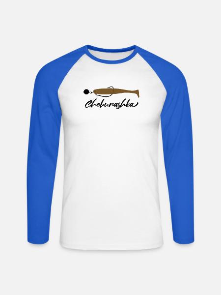 Cheburashka - Chebu Rig & Finesse Art - Unisex Baseballshirt langarm - Weiß/Royalblau