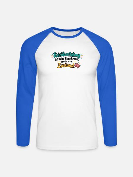 Reizüberflutung Zustand - Unisex Baseballshirt langarm - Weiß/Royalblau