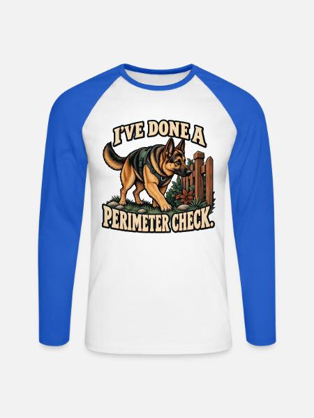 Deutsche Schäferhund-Patrouille - Unisex Baseballshirt langarm - Weiß/Royalblau