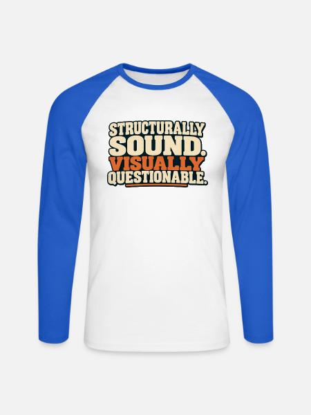Strukturell solider Lifter - Unisex Baseballshirt langarm - Weiß/Royalblau
