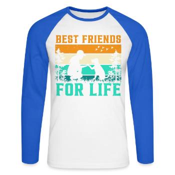 Beste Freunde Fürs Leben Hund - Unisex Baseballshirt langarm - Weiß/Royalblau - Vorne - Nik (191cm)