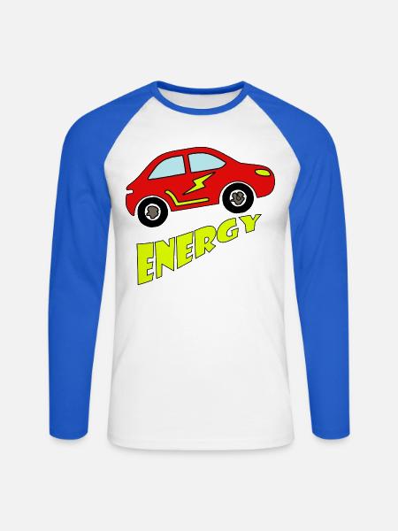 Elektroauto grüne Energie Umweltschutz Statement - Unisex Baseballshirt langarm - Weiß/Royalblau