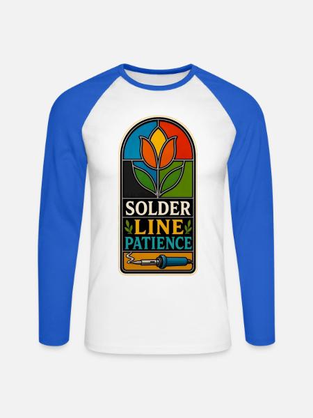 SOLDER LINE PATIENCE Geduld - Unisex Baseballshirt langarm - Weiß/Royalblau