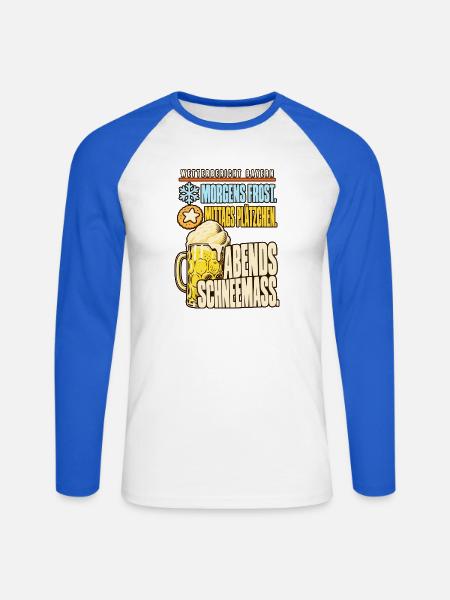Wetterbericht Bayern Schneemaß - Unisex Baseballshirt langarm - Weiß/Royalblau