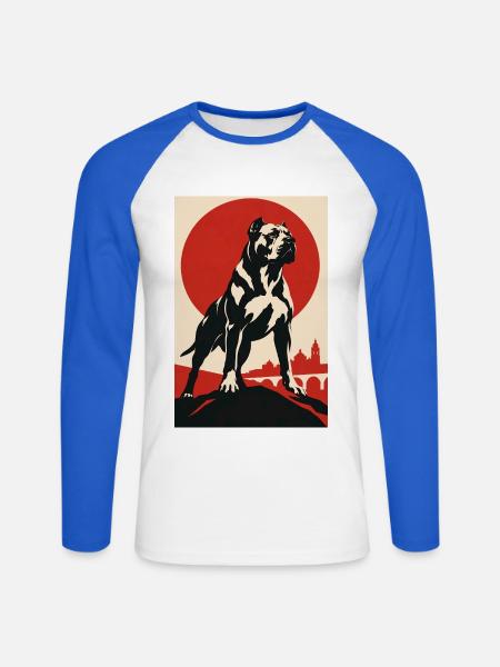 Córdoba Kampfhund - Unisex Baseballshirt langarm - Weiß/Royalblau