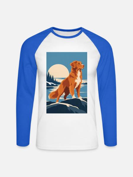 Nova Scotia Retriever - Unisex Baseballshirt langarm - Weiß/Royalblau