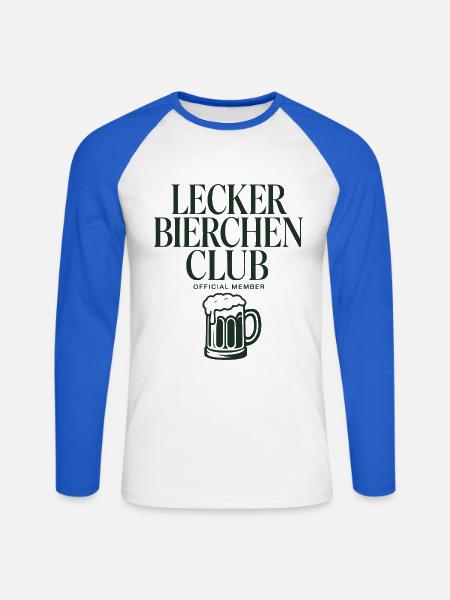 Lecker Bierchen Club - Unisex Baseballshirt langarm - Weiß/Royalblau