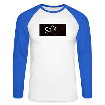 COOL. Emissionen und Nebel - Unisex Baseballshirt langarm - Weiß/Royalblau - Vorne - Nik (191cm)