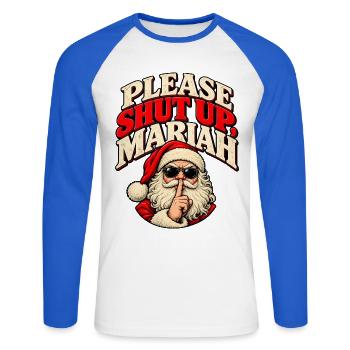 Santa Rebel Christmas Pop - Unisex Baseballshirt langarm - Weiß/Royalblau - Vorne - Nik (191cm)