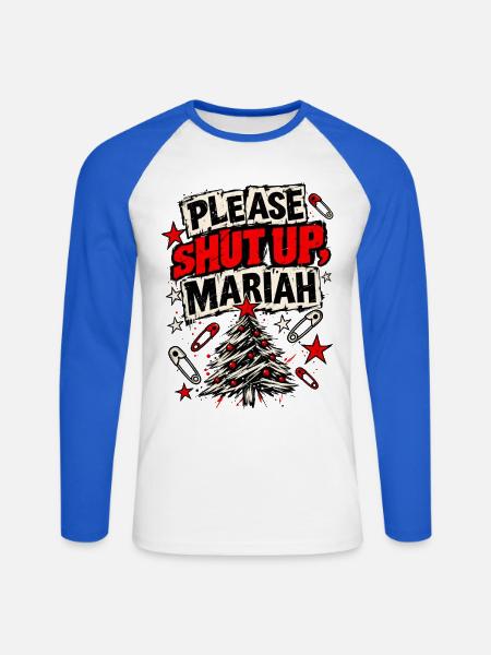 Festliches Sass-Weihnachtsbaum-Meme - Unisex Baseballshirt langarm - Weiß/Royalblau