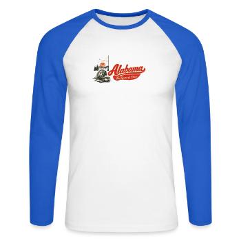 Alabama Retro Vintage Pickup Truck Heart of Dixie - Unisex Baseballshirt langarm - Weiß/Royalblau - Vorne - Nik (191cm)