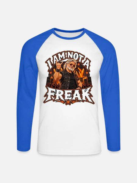 I Am Not A Freak - Unisex Baseballshirt langarm - Weiß/Royalblau