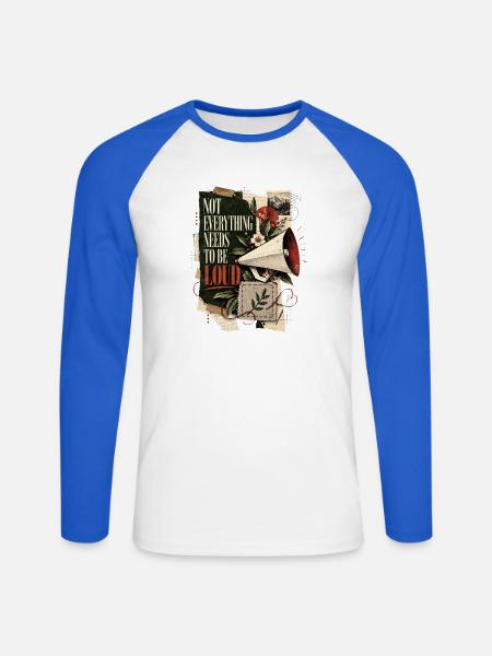Nicht alles muss laut sein - Unisex Baseballshirt langarm - Weiß/Royalblau